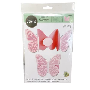 Sizzix Thinlits BUTTERFLY Fold-A-Long Card by Jen Long Cutting Dies 665401 NEW - Picture 1 of 4