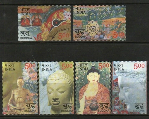 INDIA 2007 SET/6 STAMP MAHAPARINIRVANA OF BUDDHA , BUDDHISM . MNH Cover