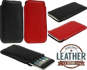 GENUINE LAMB LEATHER POCKET CASE COVER HANDCRAFTED NICE POUCH FOR MOBILE PHONES - Picture 1 of 12