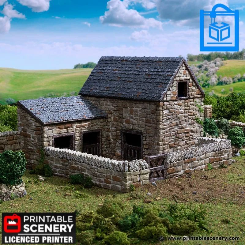 PRINTABLE SCENERY Farm Pig Pen Tabletop Gaming Scatter Terrain 3D Print 10/N Gauge/15/20/28/32MM