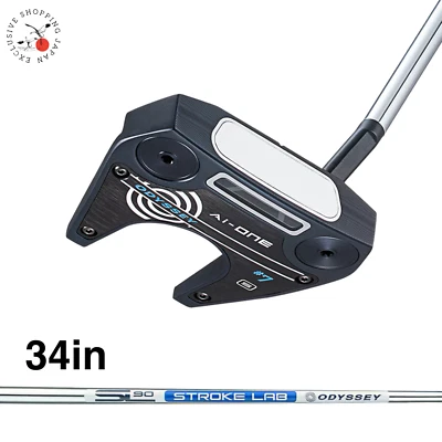 Odyssey Ai-ONE #7 S Mallet Putter 34 pollici STROKE LAB 90 asta in acciaio uomo collo inclinato - Immagine 1 di 4
