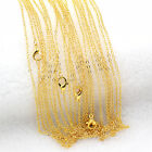 Wholesale Lots 5/10Pcs 1.4mm Gold Plated "O" Circle Rolo Chain Necklace 16"