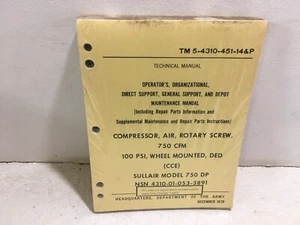TM 5-4310-451-14&P. Kompressor, Luft, Drehschraube, Sullair Modell 750 DP. Nachdruck - Bild 1 von 3