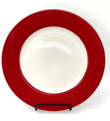 Plato de cena Pfaltzgraff Kenna rojo y blanco 11104074 porcelana 10,5" redondo Foto 1 de 4