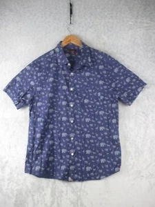 Untuckit Short Sleeve Button Up Shirt Men sz XL Animal Print Cotton Slim Fit - Picture 1 of 12
