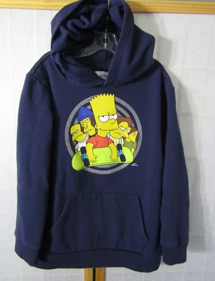 Sudadera Pullover con Capucha Azul Marino Antiguo Bart Simpson & Pals Sudadera Juvenil Talla 10-12 Foto 1 de 4