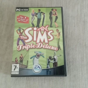 The Sims Triple Deluxe PC CD-Rom Age 7+ EA Games 4 x Discs, Manual & On Holiday - Picture 1 of 3