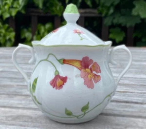 VINTAGE DENBY TABLETOP DESIGNS YOUR MAJESTY FLORAL VINE LIDDED SUGAR 1976-1981 - Picture 1 of 9