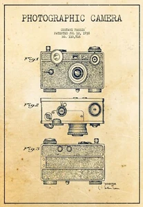 9657.Decoration Poster.Home room interior art print.Patent.Photographic Camera - Picture 1 of 1