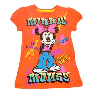 Official Disney Youth Kids Girls Too Cool Minnie Mouse Puff Sleeve Shirt - Picture 1 of 1