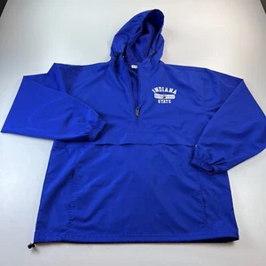 Champion Indiana State Sycamores 1/2 Zip Anorak Windbreaker Jacket Adult Medium - Picture 1 of 8