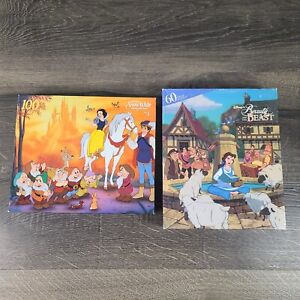 Vtg Lot of 2 Parker Brothers Disney Snow White/Beauty & The Beast Puzzles Sealed