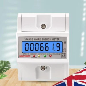 Electric Energy Meter 3 Phase 4 Wires 100A LCD Backlight Energy Meter for Indoor - Picture 1 of 18
