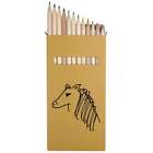 12 x 'Horse Head' Long 178mm Coloured Pencils / Pencil Set (PE00031418)
