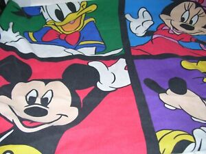 Disney Twin Flat Sheet Mickey Mouse Minnie Mouse Daffy Duck Goofy COLORFUL VTG !
