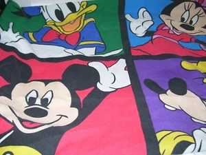 Disney Twin Flat Sheet Mickey Mouse Minnie Mouse Daffy Duck Goofy COLORFUL VTG ! - Picture 1 of 6