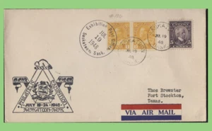 Canada 1948 KGV 1c Imperf pair on Saskatoon Exhibition cachet cover - Picture 1 of 3