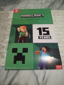 Póster promocional exclusivo de 15 años de Minecraft de la tienda Nintendo de Nueva York - Imagen 1 de 9