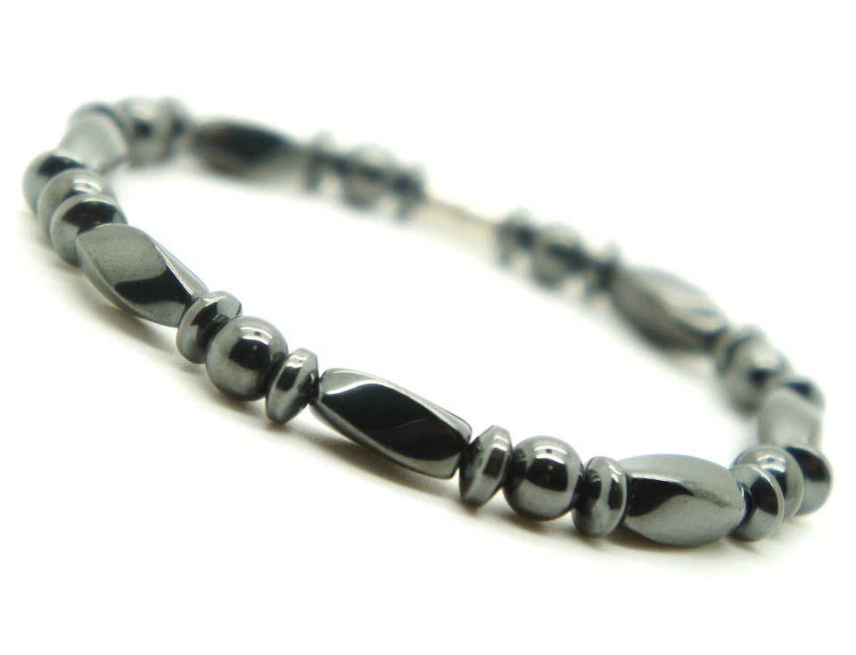 Браслет с гематитовыми бусинами магнитная застежка облегчение боли энергетический мощный 7,5 дюйма  - Изображение 1 из 4