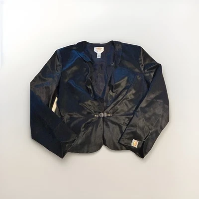 NEW Talbots Tailored Fit Blazer Jacket Size 12 Rhinestone Clasp 100% Silk Formal - Image 1 of 4