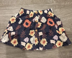 Girls Floral Skirt Art Class Size 4t Buttons And Pockets - Picture 1 of 6