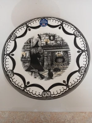 Set of 4 Royal Stafford 1666 Haunted Mantel and Witch 11" Dinner Plates