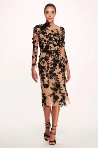 NWT Marchesa Couture Mock Neck Long-Sleeve Dress Size US 8 - Picture 1 of 2