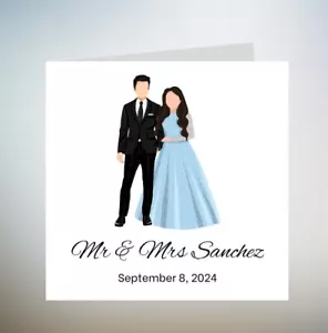 Personalised Wedding Card, Personalised Just Married Wedding Card, Wedding 6x6 - Picture 1 of 1