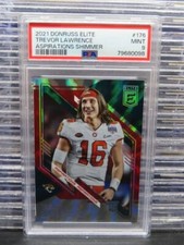 2021 Donruss Elite Trevor Lawrence Aspirations Shimmer Rookie Card #/499 PSA 9