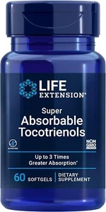 Super Absorbable Tocotrienols, Life Extension VIT- E 60 cps gels (Pack of 3) - Picture 1 of 11