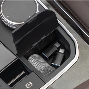 Portable Black ABS Car Console Storage Box with Cover For BMW 3 4 G20 G26 19-23 - Picture 1 of 12