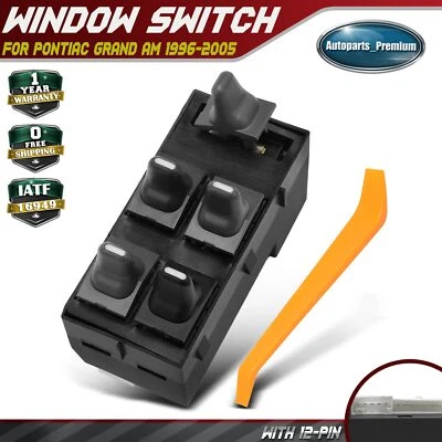 Power Window Switch for Pontiac Grand Am 1996 1997-2005 4-Door Sedan Front Left - Image 1 of 4