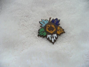 B5- VINTAGE CROWN LEAF (ENAMEL) ECMUF PIN BACK #176 - Picture 1 of 7