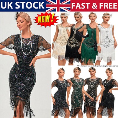 Flappers Dress Uk Flapper Dress With Sequin Tassel Dress Uk IBTOM CASTLE  Women's