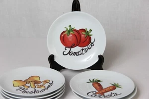 LENOX-Multi Vegetable Design-Bread & Butter/Canape Plate Set (Qty.7) - Picture 1 of 8