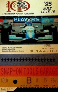Biglietto gara Molson Indy Toronto luglio 1995 Auto Racing - Foto 1 di 2