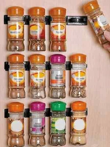 20 SPICE JAR GRIPPER SPICE RACK STORAGE CUPBOARD DOOR CABINET SPICE HOLDER UK. - Picture 1 of 6