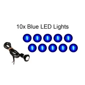 10 NEW 3/4" BLUE LED CLEARANCE MARKER BULLET TRAILER MARKER SIGNAL LIGHT BIKE - Picture 1 of 3