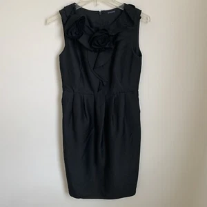 Magaschoni Dress Womens S Black Wool Fit Flare Sleeveless Office Career Silk - Picture 1 of 11
