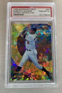 1998 Bowman's Best Atomic Refractor #89 Roberto Alomar HOF /100 PSA 10 -GEM Mint