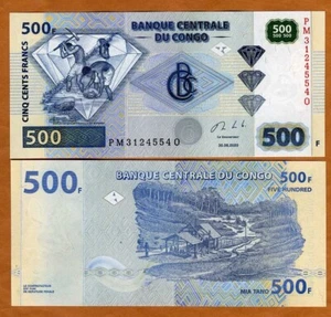 Congo D. R. 500 francos, 2020, nuevo en P, minería de diamantes UNC - Imagen 1 de 1