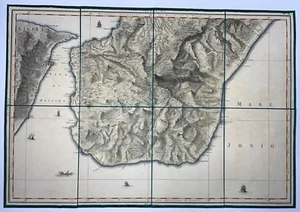 ITALIA CALABRIA ULTRA Y ORIENTAL SICILIA 1788 RIZZI ZANNONI/GUERRA MAPA ANTIGUO GRANDE - Imagen 1 de 10