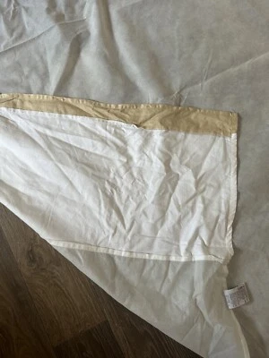 Hotel Collection KING Bed Skirt White Tan Split Corner 13" cotton drop - Image 1 of 4