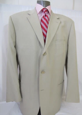 Joseph & Feiss 100% Silk Tan Beige 3 Button sz 50R Mens Blazer - Image 1 of 4
