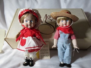 BOXED 1981 MARJORIE SPANGLER DOLL BILLY & BETSY BERRY PORCELAIN 11" BOY/GIRL SET - Picture 1 of 6