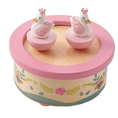  Wooden Music Box,Musical Box Swan Toy Decoration Birthday Present Pink Swan - Image 1 of 4