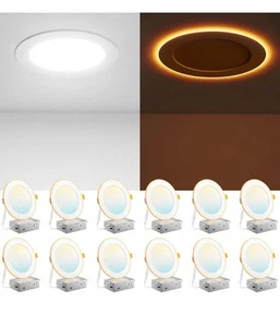Amico 12 Pack 6 Inch 5CCT LED Recessed Ceiling Light with Night Light, 2700K/... - Picture 1 of 4