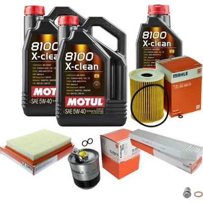 Mahle Inspección Set 11L Motul 8100 X-Clean 5W-40 para Jeep Commander 3.0 CRD - Imagen 1 de 4