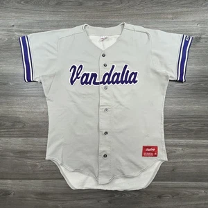 Vintage Rawlings Baseball Trikot Erwachsene 44 True Sand Strick Lila Vandalia 70er - Bild 1 von 8
