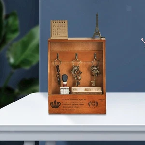Wall Key Holder Wall Mounted Rustic Decorative Easy Installation with 3 Hooks - Picture 1 of 5
